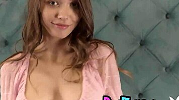 Mila azul and gloria sol strip revealing perfect big natural tits