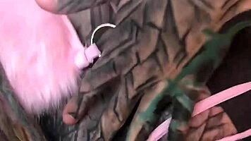 Oh fuck yes tattooed glasses babe rams dildo deep in creamy pussy!