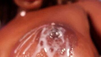 Lola Black flaunts her creamy big ebony boobs