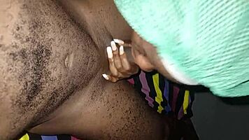 My Nigerian girlfriend tries anal stretching her tight hole