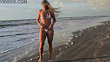 loira's bikini tease escalates to hot anal milf massage frenzy