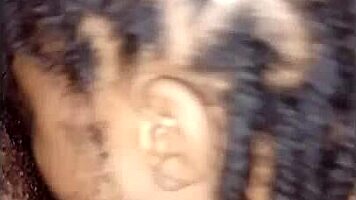 My Nigerian girlfriend tries anal stretching her tight hole