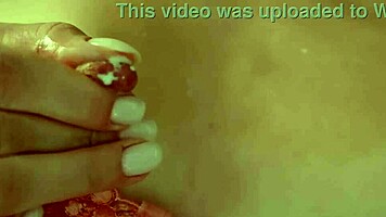 milk drips over slim petite body with small natural tits cozy on bed