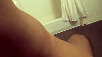 Caught jerking big cock in bathroom? Fuck petite blonde POV now!