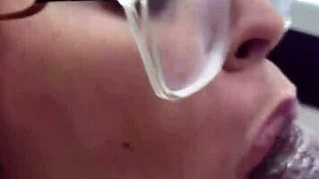 gostosa fucks black stud in club bathroom