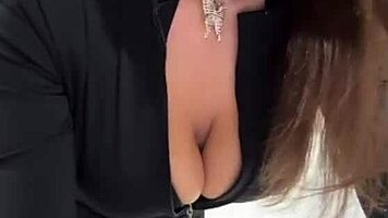stepsis big natural tits massage turns into close-up pussy caress and creampie orgasm