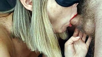 blonde babe loves big cock deep in throat