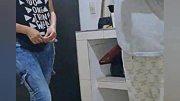 Technician Repairs Housewife Pussy
