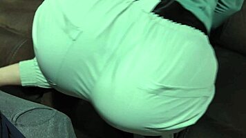 Babe in ski pants grinding and shaking ass