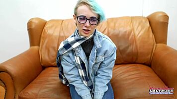 shy nerdy blonde teases deep