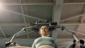 Workout and fucking in gym