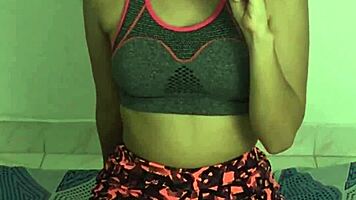 latina with big curves does exercise then gets taken hard