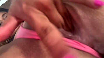 Latina babe gets her tight pussy dripping wet
