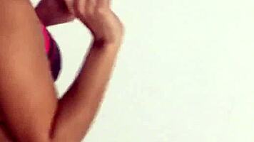 latina with big curves does exercise then gets taken hard