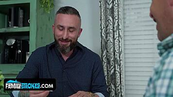 Bratty Ryder Rey Flashes Dads Friend In Kitchen