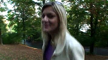 Horny Blonde Picked Up And Anal Fucked In Park