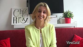 Blonde Ellen Jess Very First Porn Casting Interview