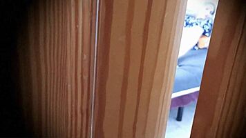 Mature blonde mom caught masturbating and then