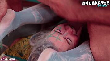 inked alternative slut fucked raw and filled with cum post interview