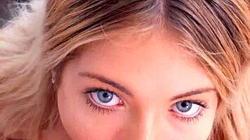 blue eyes emma bugg gives sloppy blowjob pov