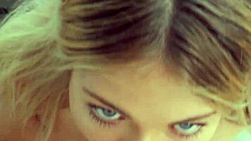 blue eyes emma bugg gives sloppy blowjob pov