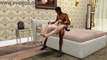Married old man fucks busty maid