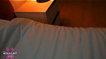 curvy milf rides hard and takes creampie in hotel pov scene
