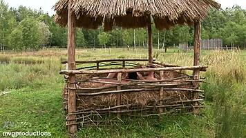 skinny farm girl becomes dirty anal slut outdoors