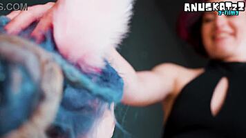 Femdom catplay lesson dominatrix trains tattooed kitty