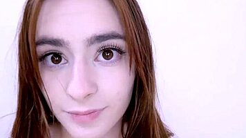 Teen licks pussy and gets fucked with strap on in studio