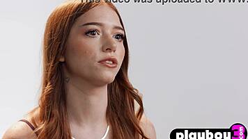Petite Redhead Teen Masturbates After Casting