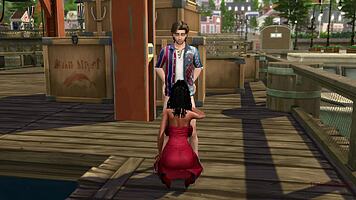 Old man fucks young girl outdoors in port