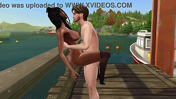Old man fucks young girl outdoors in port