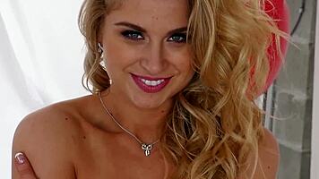 Glamorous teen slips out of lingerie naked