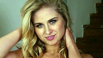 Glamorous teen slips out of lingerie naked
