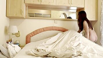 18 year old teen changing sheets naked
