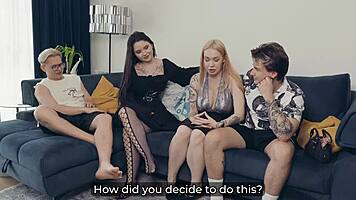 First Awkward Partner Swap On Couch Turns Wild