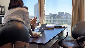 perfect ass secretary rides boss cock for raise