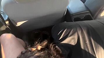 teen tinder date gives sloppy head in car
