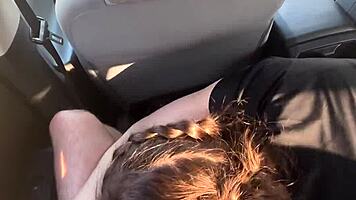 teen tinder date gives sloppy head in car