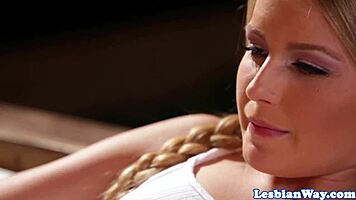 Lesbian babe orally pleases cute teen friend