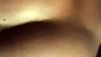 ebony teen takes long curved cock at home
