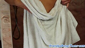 Euro teen gets lucky old cock