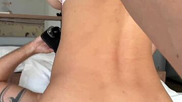 Brunette rims him in POV!