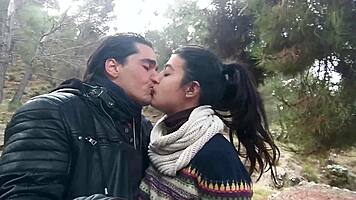 Sex In Mountains With Big Ass Brunette Outdoors