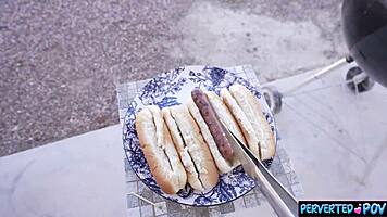 my girlfriend eats sausage after july 4th barbeque