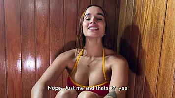 Found latina neighbor in jacuzzi and fucked her