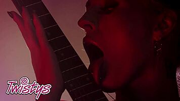Naughty angel young turns up the heat with leather twerking and solo finish