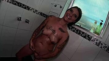 Two women getting ready in my shower