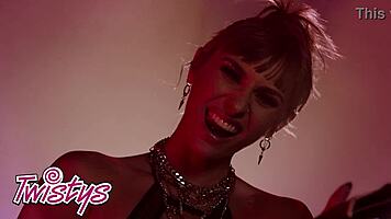 Naughty angel young turns up the heat with leather twerking and solo finish